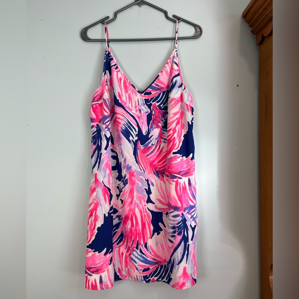 Lilly Pulitzer Pink Navy Floral Mini Slip Dress